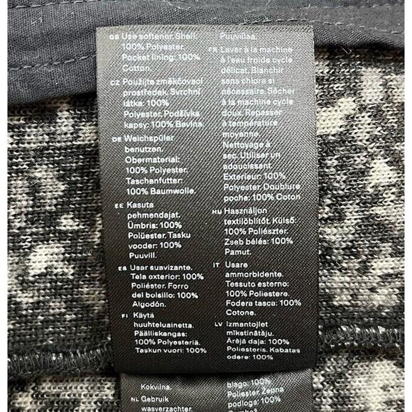 ARKET High-Neck Pile Jacket Black White Melange Scandinavian Cozycore Sz Medium - Picture 11 of 11